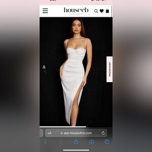 House of CB Flora Ivory Satin corset dress